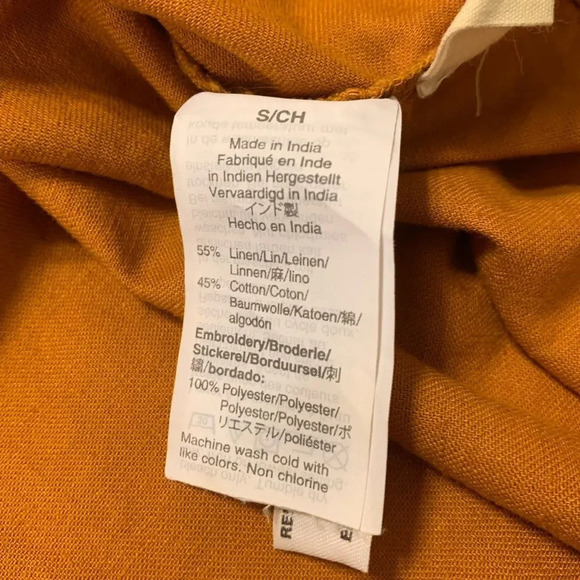 MADEWELL Embroidered Sleeve Popover Dress in Burnished Caramel - Picture 8 of 11